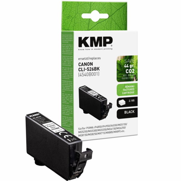 KMP ink black replaces  Canon CLI-526 BK 4540B001