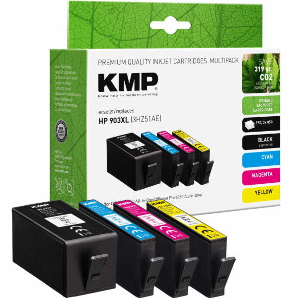 KMP Vorteilspack BK/C/M/Y  ersetzt HP 3HZ51AE  903XL