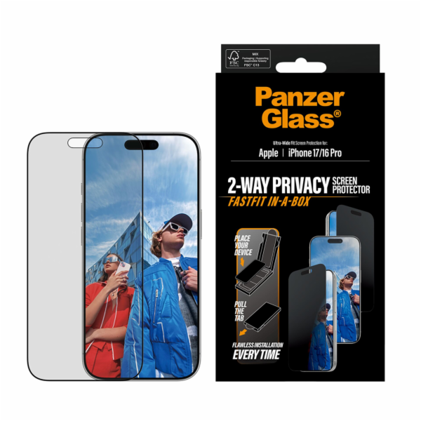 PanzerGlass Privacy BK Rahmen  iP 17 UWF Fastfit