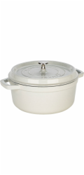 Staub La Cocotte 24cm round,  White Truffle, Cast Iron