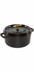 Staub La Cocotte Buster &amp; Punch  24 cm round, Black, Cast Iron