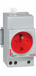 Legrand Modulární zásuvka 2P+Z 10/16A s krytem na lištu G382 (004282)