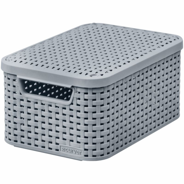 Košík s vekom Curver® STYLE S, sivý, s vekom, 19.8x29.1x1...