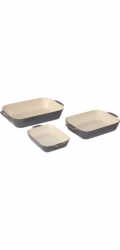 Staub Ofenformenset 3-tlg.  Keramik, rechteckig,Antik-Grau
