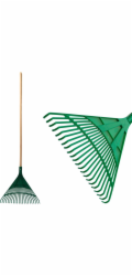 Strend Pro R122.WH hrábě na listí, 22 zubů, 49 cm, vějíř, plast, dřevěná násada 1300 mm
