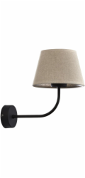 TK Lighting Nástěnná lampa Klasická do ložnice Chicago 4186 TK Lighting lněné stínidlo černé