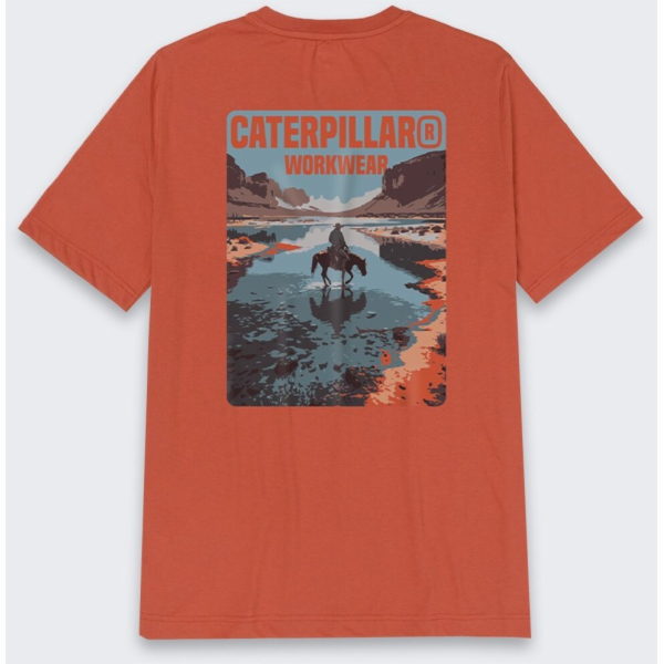 Carhartt Pracovní tričko Caterpillar ČERVENÉ