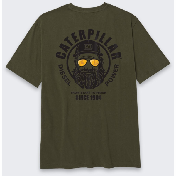 CAT Tričko Caterpillar Diesel Power Olive