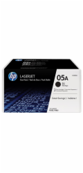 HP 05A Black LJ Toner Cart, 2-pack, CE505D (2,300 / 2,300 pages)