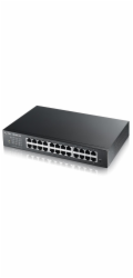 Zyxel GS1900-24E 24-port Desktop Gigabit Web Smart switch: 24x Gigabit metal, IPv6, 802.3az (Green), fanless, rack kit