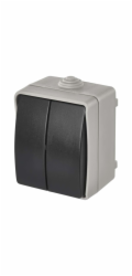 Přepínač 250 V/10 AX IP54 2 tlačítka, schodišťový  A1398.1
