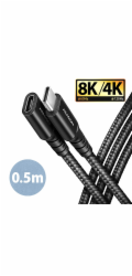 AXAGON BUCM32-CF05AB prodlužovací kabel USB-C (M) <-> USB-C (F), 0.5m, USB 20Gbps, PD 240W 5A, 8K HD, ALU, oplet, černý