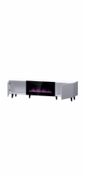 RTV skříňka PAFOS EF s elektrickým krbem 180x42x49 cm bílá mat