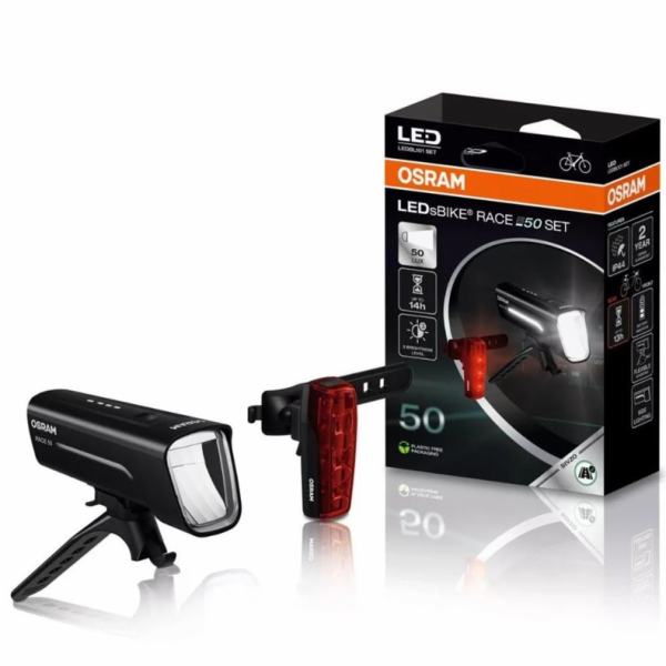 Sada světel na kolo Osram LED, plast, černá