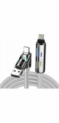 Blitzwolf BW-HDC6 4-in-1 USB-C/USB-A to USB-C/Lightning cable 1.2m 240W RGB (gray)