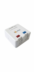 Zásuvka modulární Solarix pro 2 keystony na omítku bílá SXMO-2-0-WH