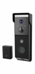 NEDIS Wi-Fi chytrý dveřní videotelefon/ 2x 1920x1080/ 4Mpix/ napájení z baterie/ IP54/ snímač pohybu/ noční vidění/ čern