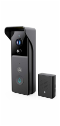 NEDIS Wi-Fi chytrý dveřní videotelefon/ 2304x1296 / 3Mpix/ napájení z baterie/ IP44/ snímač pohybu/ noční vidění/ černý