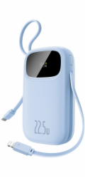Baseus Powerbanka 20000mAh s displejem a vestavěnými kabely EnerFill FC31 22,5W - modrá Powerbanka Baseus 20000mAh s displejem a vestavěnými kabely EnerFill FC31 22,5W - modrá