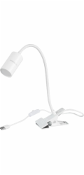 Lampa Strend Pro, stolná, s klipsou na uchytenie, Alu, biela, USB, 41 cm