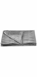 Plachta Tarpaulin Strong 5x6 m, 100 g/m, zakrývacia, strieborná, s okami
