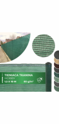 Tkanina tieniaca HOBBY.NET 1,2x10 m, HDPE, UV, 80 g/m2, 85% zelená