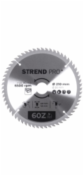 Strend Pro TCT kotouč 210x2,6x30/20 mm 60T, na dřevo, pilový kotouč, SK plátky
