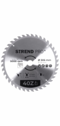 Strend Pro TCT 305x3,2x30/20 mm 40Z, pilový list na dřevo, SK plátky