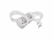 Emos prodlužovací kabel 2 m / 2 zásuvka / bílý / PVC / 1 mm2