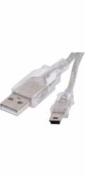 Logo kabelu USB USB-A - miniUSB 0,6 m průhledný (31184)