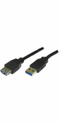 Kabel USB Logo USB-A - USB-A 1,8 m Černý