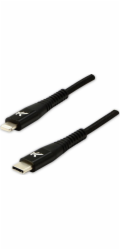 USB kabel Logo USB-C - Lightning 1 m černý