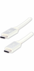 Kabel USB kabel USB kabel (3.2 Gen 1), USB C M - USB C M, 2M, 5 GB/S, 5V/3A, bílé, logo, krabice, nylonový cop, spojovací kryt hliníku