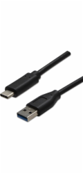 Neutrální USB-A - USB-C USB kabel 1 m Černý