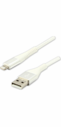 Kabel USB kabel USB kabel (2.0), USB A M - Apple Lightning C89 M, 1M, MFI Certifikát, 5V/2.4A, bílé, logo, krabice, nylonový cop, kryt hliníku