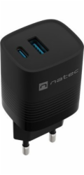 Univerzální USB nabíječka Natec RIBERA GaN 30 W, 1X USB-A, 1X USB-C, černá