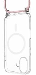 Pouzdro FIXED MagPure Neck s růžovou šňůrkou na krk pro Apple iPhone 17