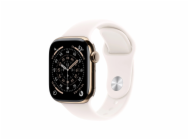 Apple Watch Series 11 GPS + Cellular 42mm Zlatý titán so svetlo ružovým športovým remienkom - S/M