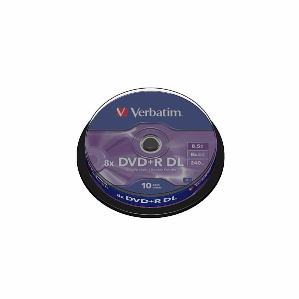 VERBATIM DVD+R(10-Pack)Spindl/MattSlvr/8x/8.5GB