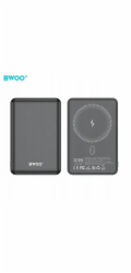 BWOO Powerbanka BWOO P82 BO 10000mah 15w bezdrátové nabíjení tmavě šedá