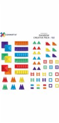 Nefere CONNETIX Duhový kreativní balíček 102 ks magnetických kostek 3+