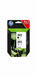 HP Tinte Nr. 302 schwarz + cyan/magenta/gelb  (X4D37AE) (schwarz)