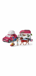 Schleich Horse Club Dobrodružství s přívěsem na auto a koně, autíčko