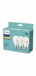 Philips LED Lamp E27 3-Pack  100W 2700K