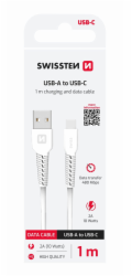 Swissten TPU nabíjecí kabel USB / USB-C 1,0 M BÍLÝ