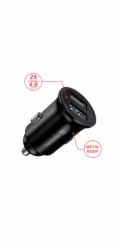 Swissten cl adaptér 2x usb 4,8a metal černý