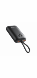 Swissten Power bank VOLTBOX 35W 10000 mAh s integrovanými kabely - USB-C, A, Lightning / černá