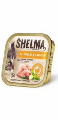 SHELMA Chicken and liver pate - mokré krmivo pro kočky - 100g