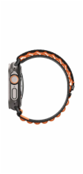 Spigen remienok Fabric Band pre Apple Watch 44-49mm - Black Orange