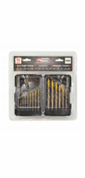 AWTools AWTOOLS Sada vrtáků do kovu M2 HSS-TiN 15dílná 1,5-10 mm Černá čára